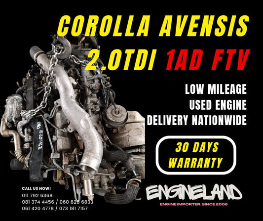 Toyota Corolla Avensis 2.0tdi 1AD engine
