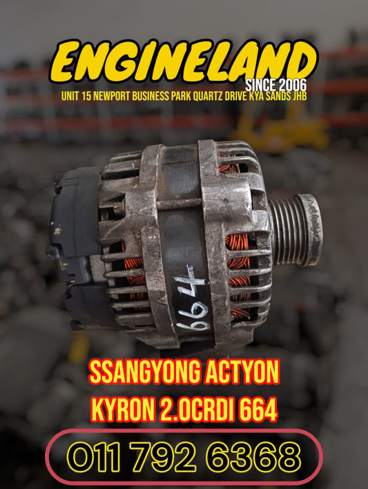 Ssangyong Acyton, Kyron 2.0xdi 664 engine used alternator