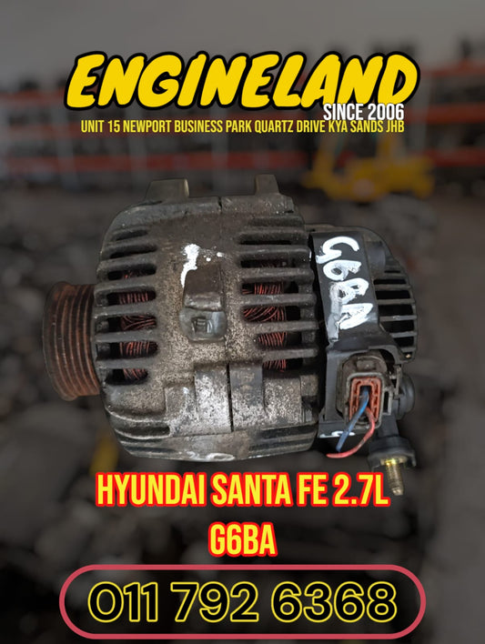 Hyundai 2.7L V6 G6BA engine used alternator