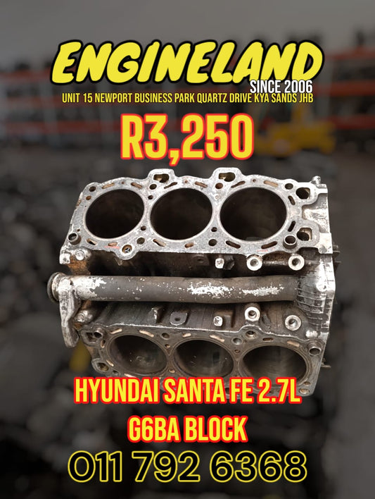 HYUNDAI TUCSON, SANTA FE 2.7L V6 G6BA USED ENGINE BLOCK