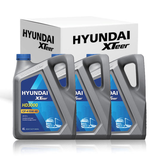 HYUNDAI XTEER DIESEL ENGINE OIL HD3000 15W40 6L Oil (Box of 3)