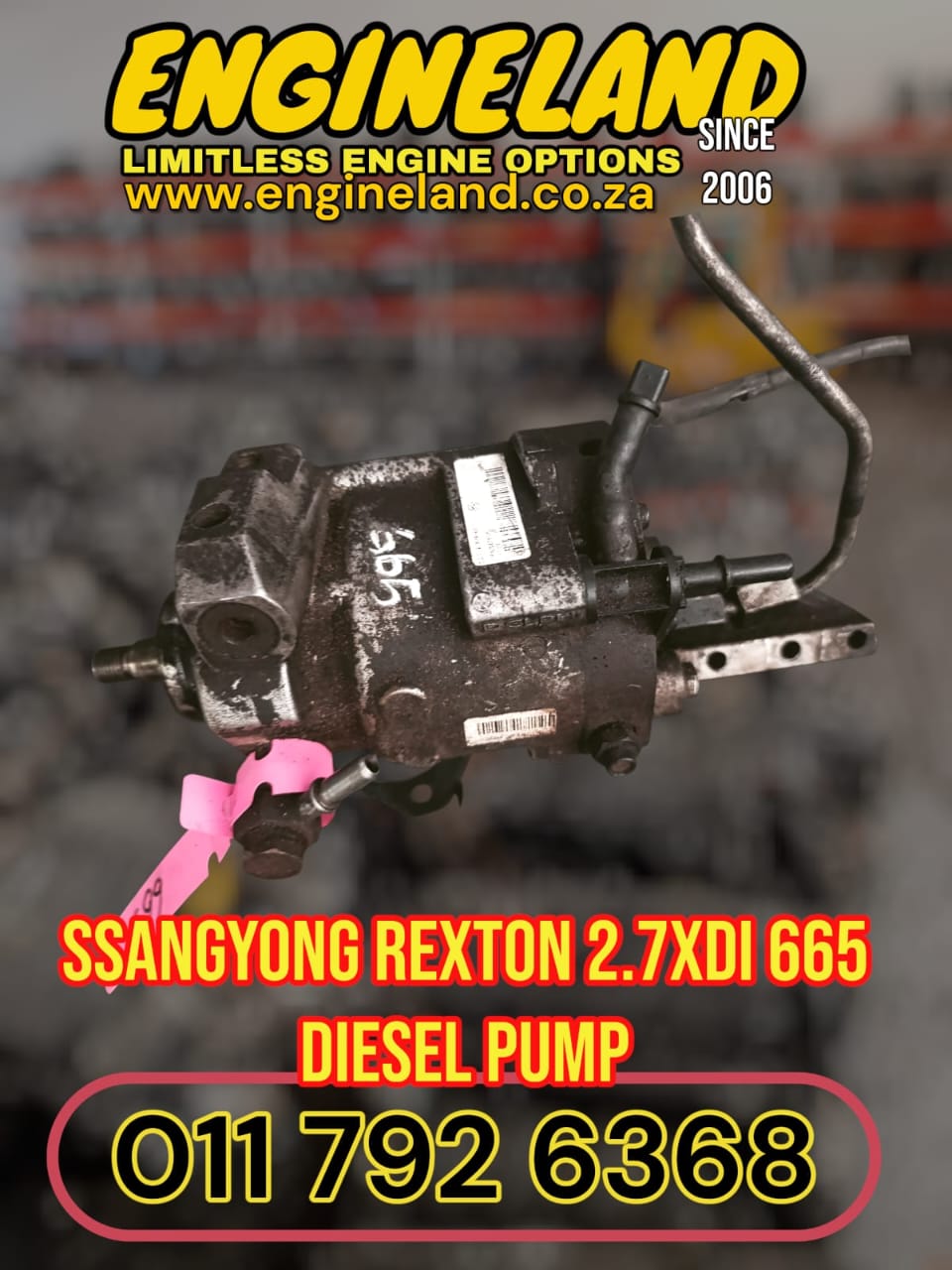 SSANGYONG REXTON / KYRON 2.7XDI 665 ENGINE USED DIESEL PUMP