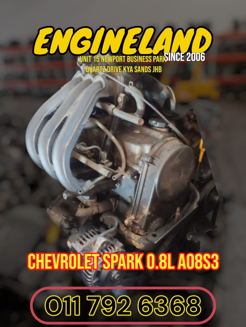 Chevrolet Spark 800cc A08S3 engine